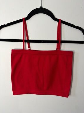 Bozzolo Bright Red Ribbed Cami Tank